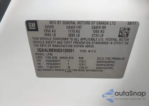2012 GMC Terrain Sle-1 from USA, damaged, VIN 2GKALMEK9C6126581